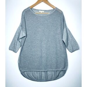 Indigenous Sweater Womens Medium Gray Organic Cotton Open Knit Lightweight Peru